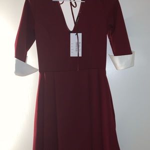 Vintage pinup picnic Burgundy dress